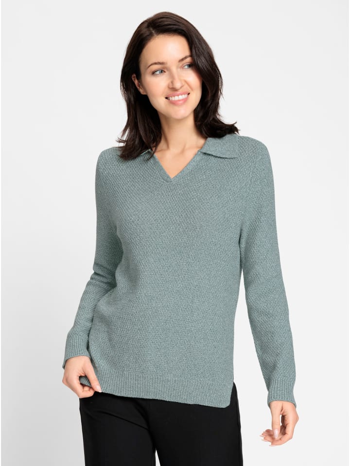 

Свитер-поло цвета нефритового меланжа WITT WEIDEN