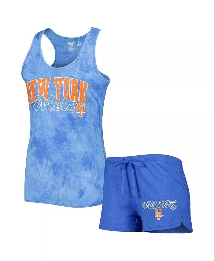 

Женский комплект для сна с майкой и шортами Royal New York Mets Billboard Racerback Concepts Sport, синий