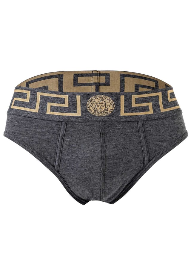 

Трусы - топика стрейч хлопок однотонные Versace, серый