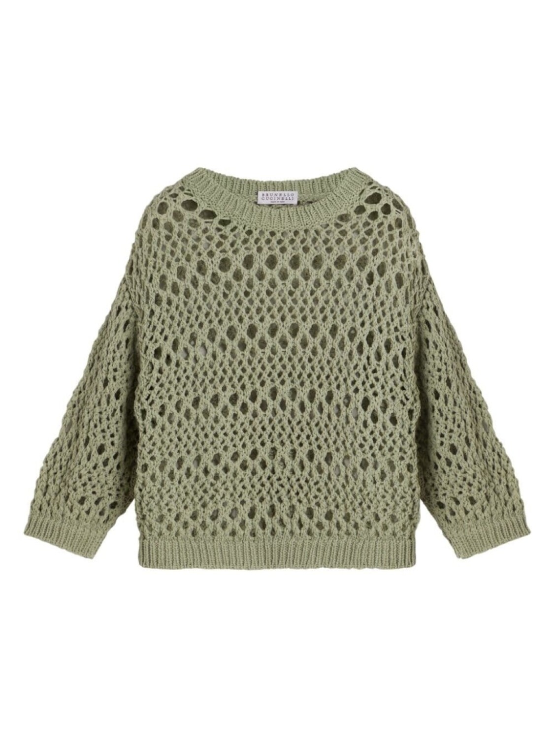 

Brunello Cucinelli Kids джемпер из смесового хлопка, зеленый