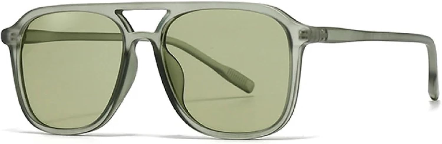 

Мужские солнцезащитные очки в стиле ретро с двойной перемычкой, модные сине-зеленые оттенки, защита от УФ-излучения UV400, женские солнцезащитные очки с градиентным переходом SZVVBKK, Green Green