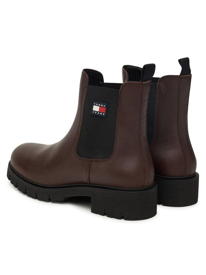 Классические ботильоны Tjw Chelsea Leather Boot EN0EN02825 Tommy Jeans, коричневый — фото 3