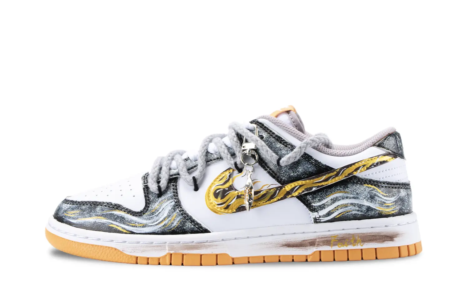 Nike Мужские скейтерские кроссовки dunk akasagarbha realm устойчивые к истиранию, gray gold — фото 3