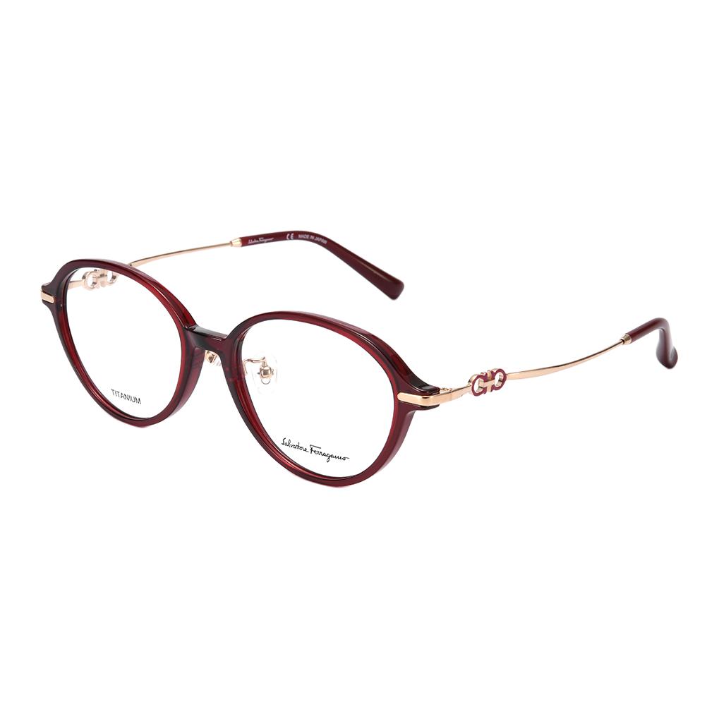 

Ferragamo Овальная металлическая оправа для очков красная унисекс, Red