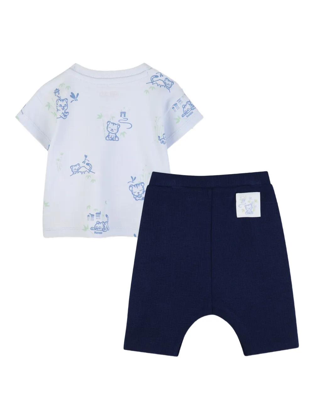 Комплект из футболки и брюк с принтом Kenzo Kids, синий — фото 2