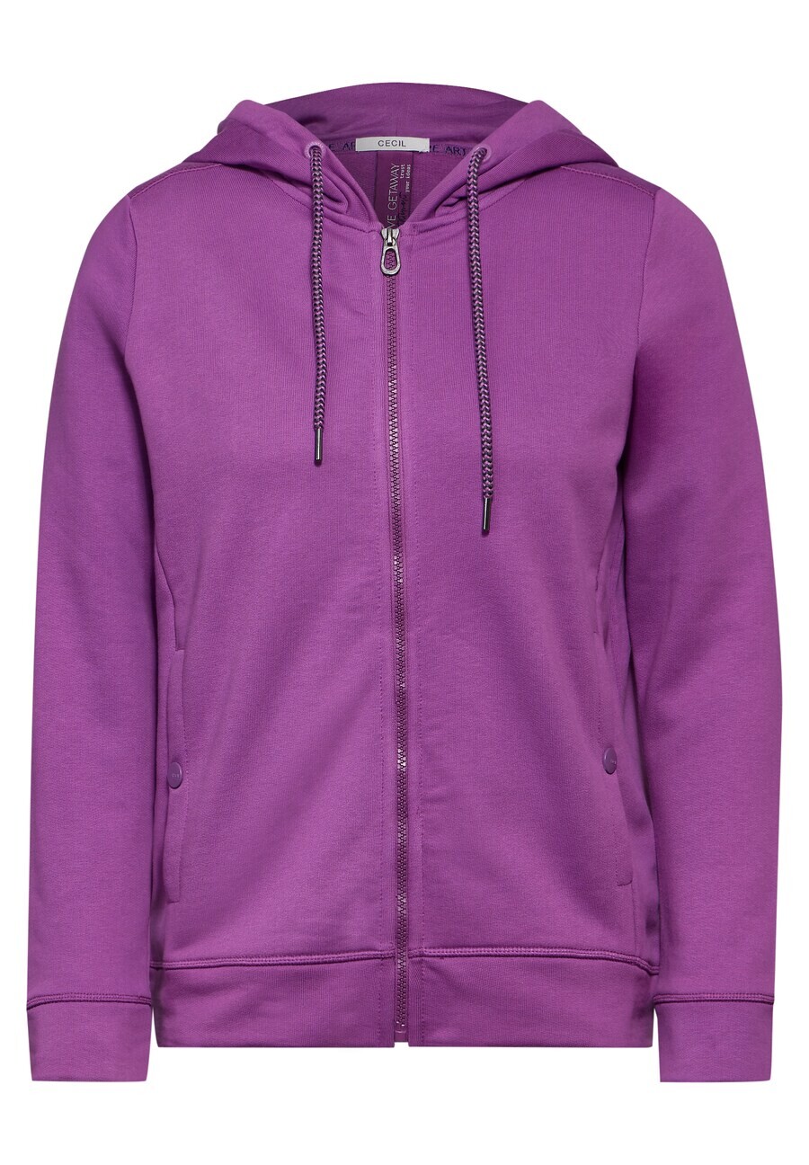 

Толстовка с капюшоном на молнии CECIL Zip-Up Hoodie, фиолетовый