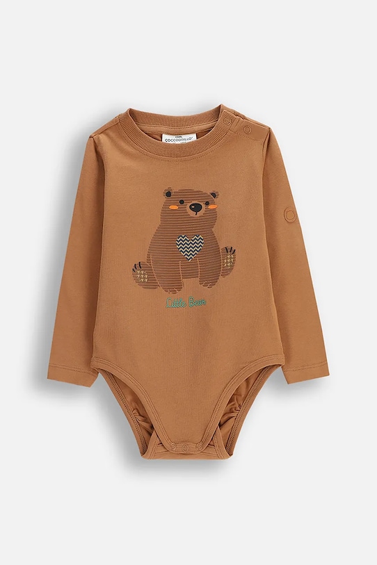 

Детский боди с хлопком Coccodrillo, коричневый