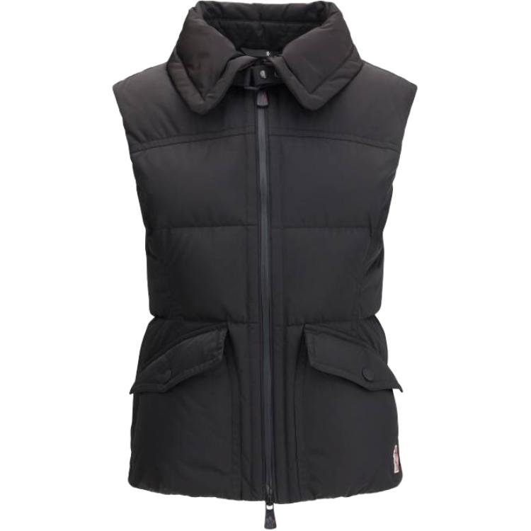 

Пуловер с воротником-поло и стёганой жилеткой Moncler Grenoble, черный