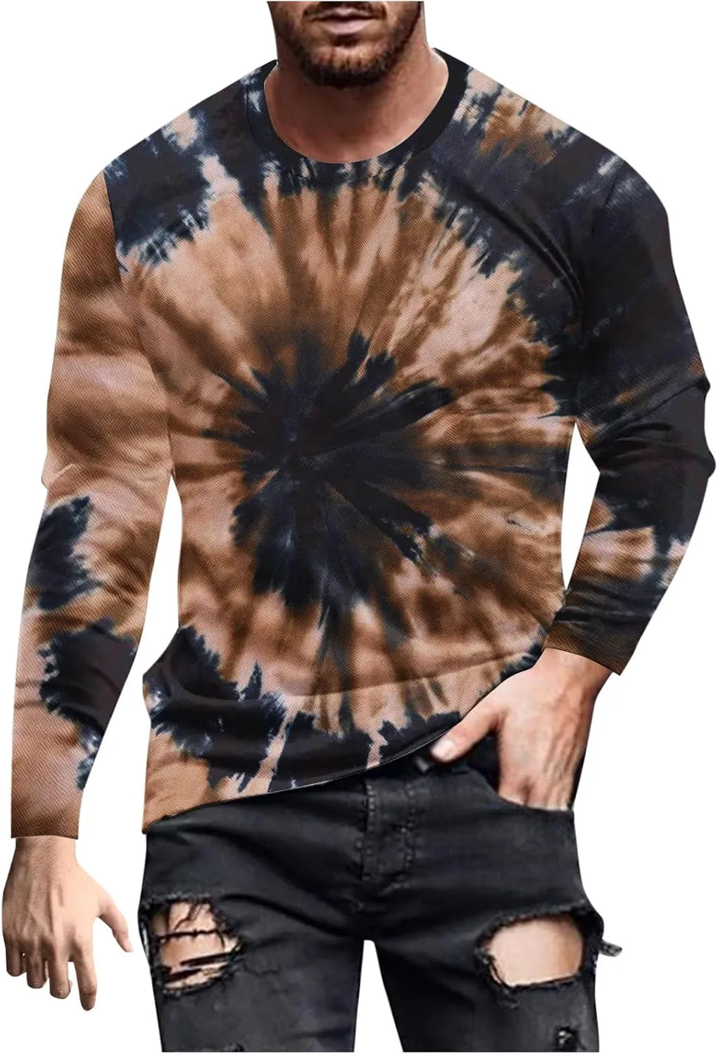 

Футболка Slim Fit с длинным рукавом и 3D принтом