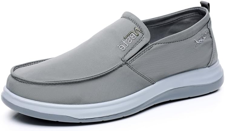 

Мужские повседневные кеды без шнурков из ткани, удобные, дышащие, для улицы, с нескользящей и прочной подошвой Asifn, серый