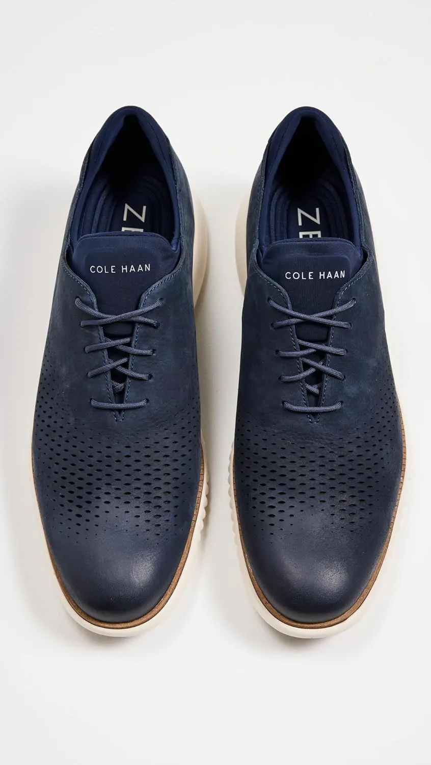 Мужские оксфорды Cole Haan 2.Zerogrand с лазерной перфорацией, темно-синий/слоновая кость — фото 3
