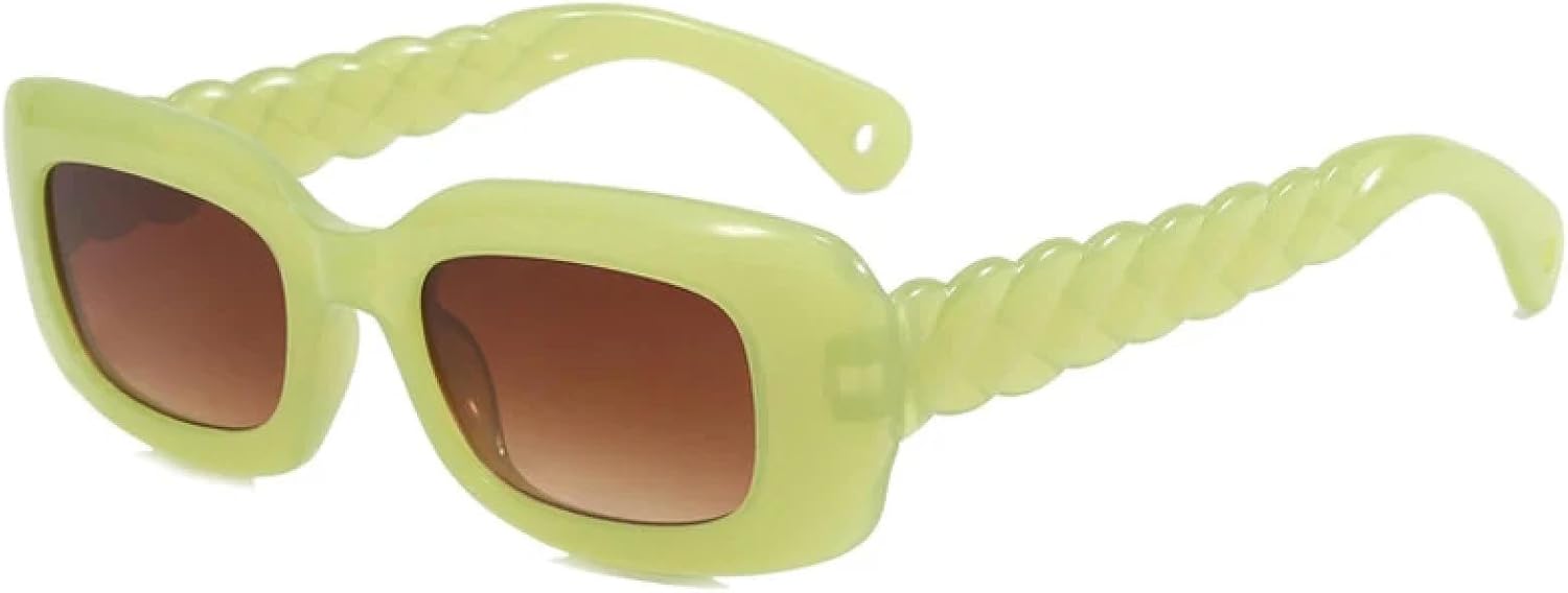 

Модные солнцезащитные очки в маленькой оправе для женщин и мужчин, для летних путешествий, отдыха на природе и вождения, защита от УФ-излучения UV400 TKKTLLT, Green Brown