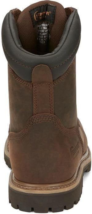 Мужские строительные ботинки Chippewa Birkhead 8" с водонепроницаемой стальной защитой носка и утеплителем - рабочая коллекция - резиновая подошва, кожа полного зерна — фото 4
