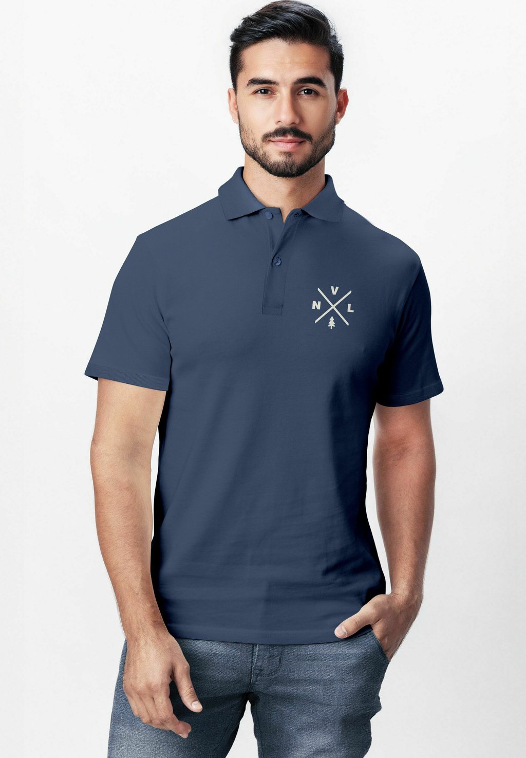 

Футболка с принтом GRAFIK PRINT – KURZARM POLO SOMMER OUTDOOR Neverless, синий