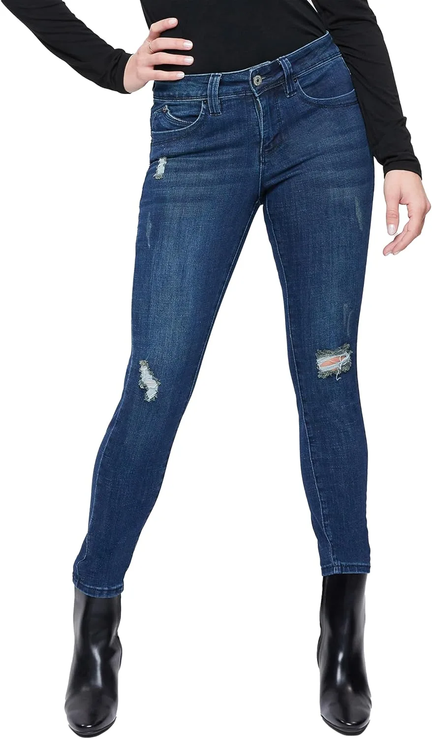 

Royalty for Me Women's Petite Wannabettabutt Mid Rise Skinny Jeans