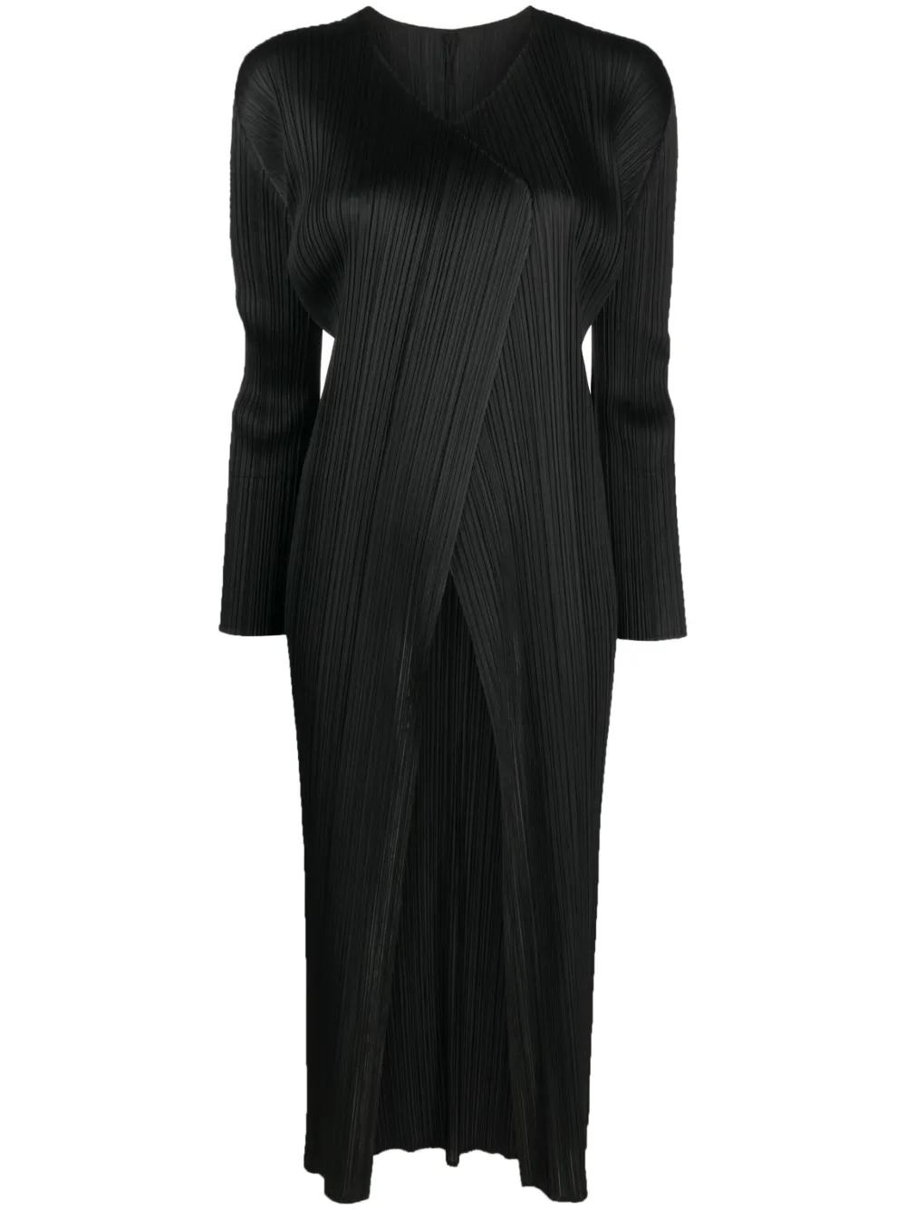 

Плиссированное однобортное пальто Pleats Please Issey Miyake, черный