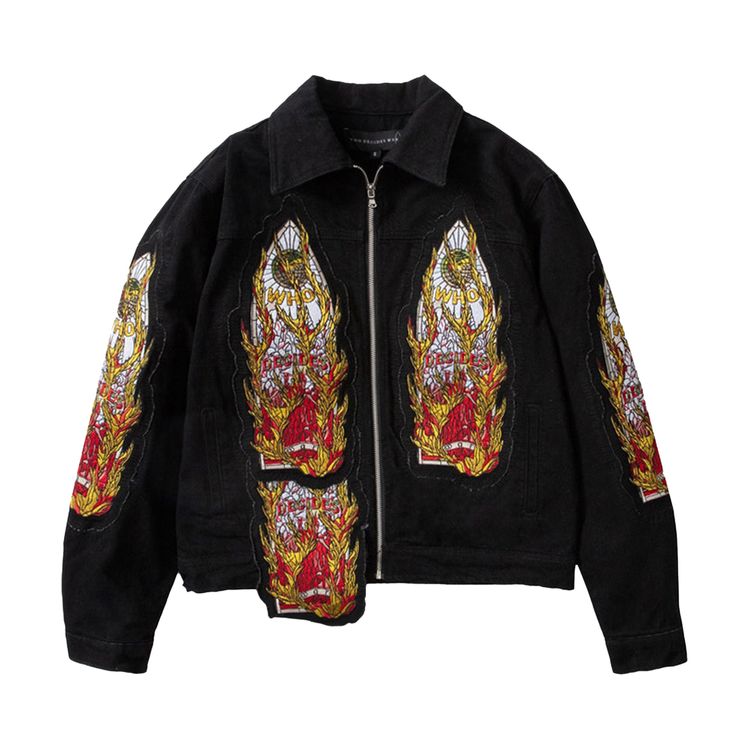 

Куртка Who Decides War Flame Glass Trucker Jacket 'Coal', серый
