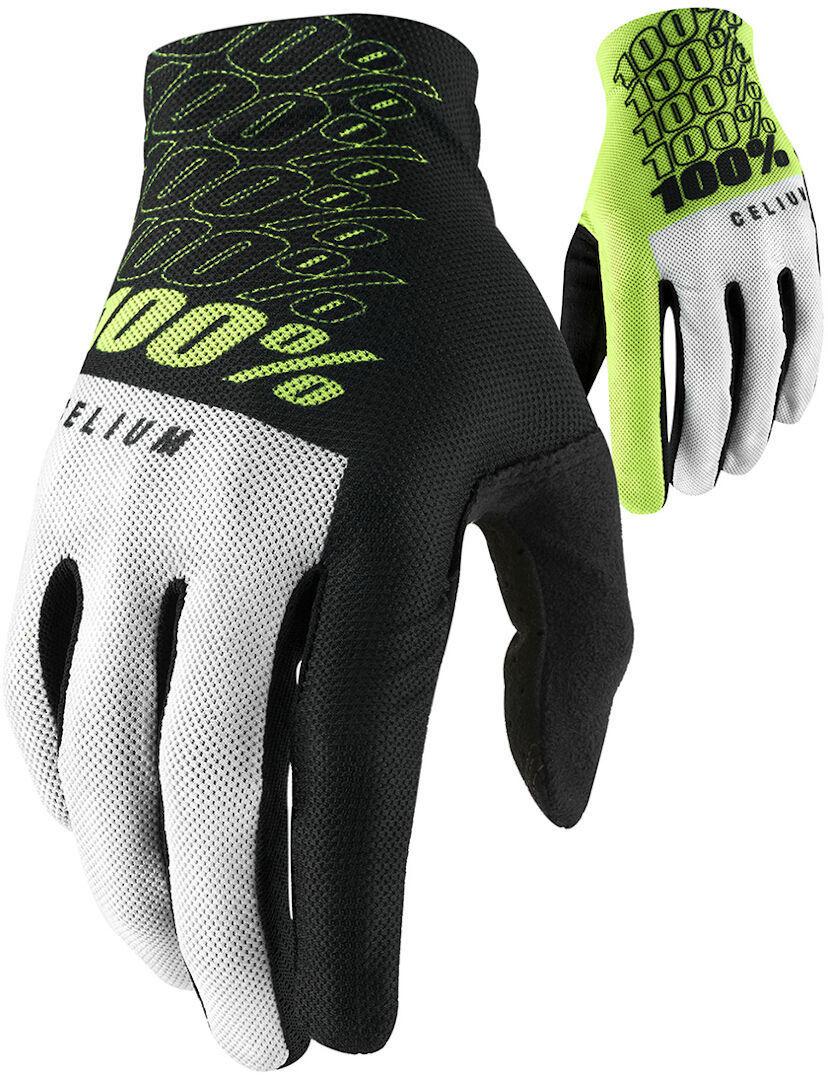 

Велосипедные перчатки из 100% целиума, Black/White/Fluo Yellow