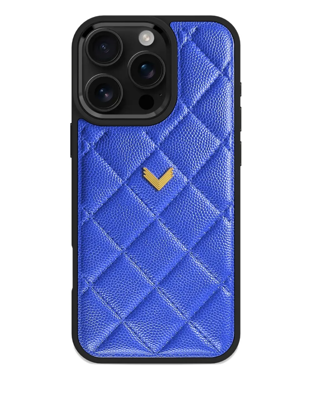 

Стеганый кожаный чехол для iPhone 16 Pro Velante, синий