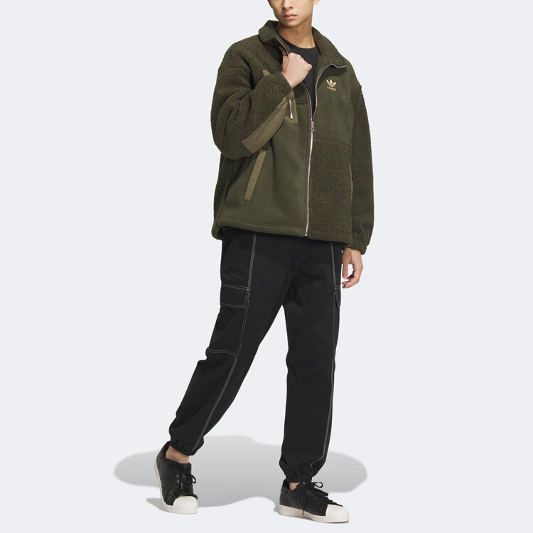 Бархатная куртка мужская Night Sky Cargo Green Adidas Originals, зеленый — фото 2