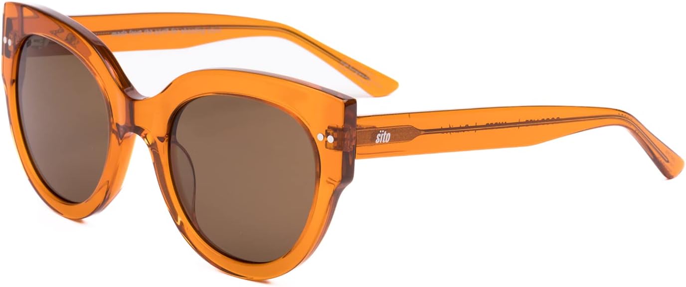 

Солнцезащитные очки SITO SHADES Good Life, женские круглые, поляризованные/неполяризованные, дизайнерские, в стиле ретро, ​​для фестивалей и концертов, защита от УФ-излучения 100%, Amber