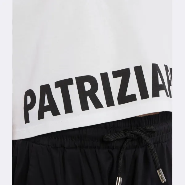 Укороченная трикотажная футболка Patrizia Pepe, белый — фото 4
