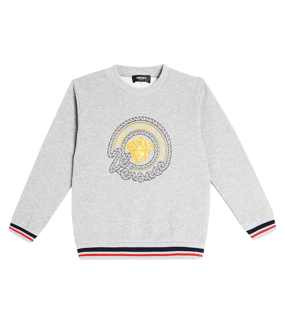 

Толстовка из хлопкового джерси с логотипом Versace, мультиколор