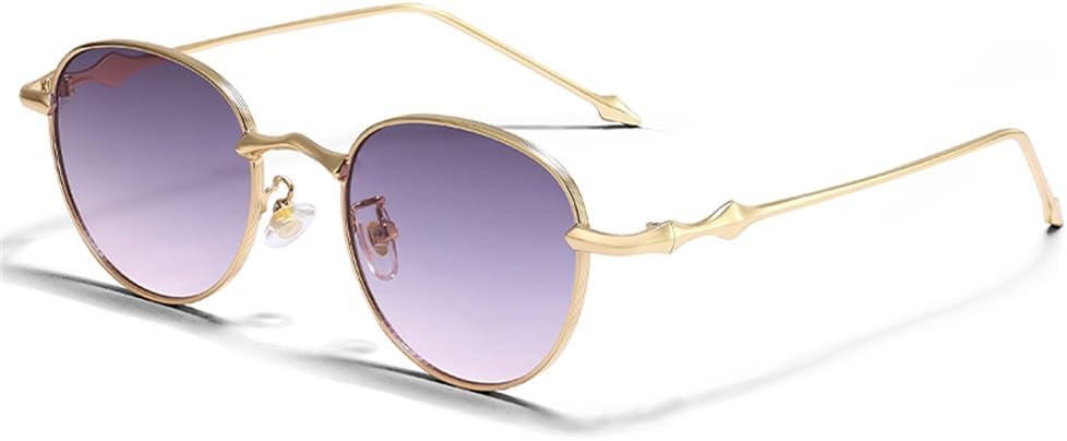 

Модные женские круглые солнцезащитные очки в стиле ретро с металлическим покрытием, мужские очки для вечеринок, отдыха на природе и путешествий, защита от УФ-излучения UV400 KTUCN, C04 Purple