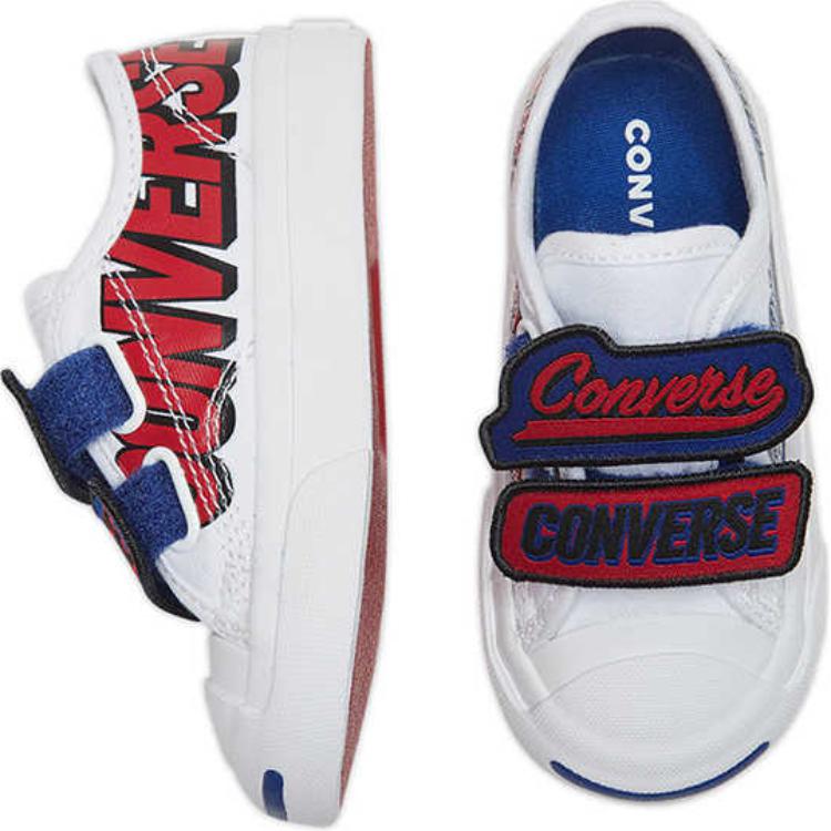 Кроссовки Jack Purcell Low Top для малышей Converse, белый/синий/красный — фото 4