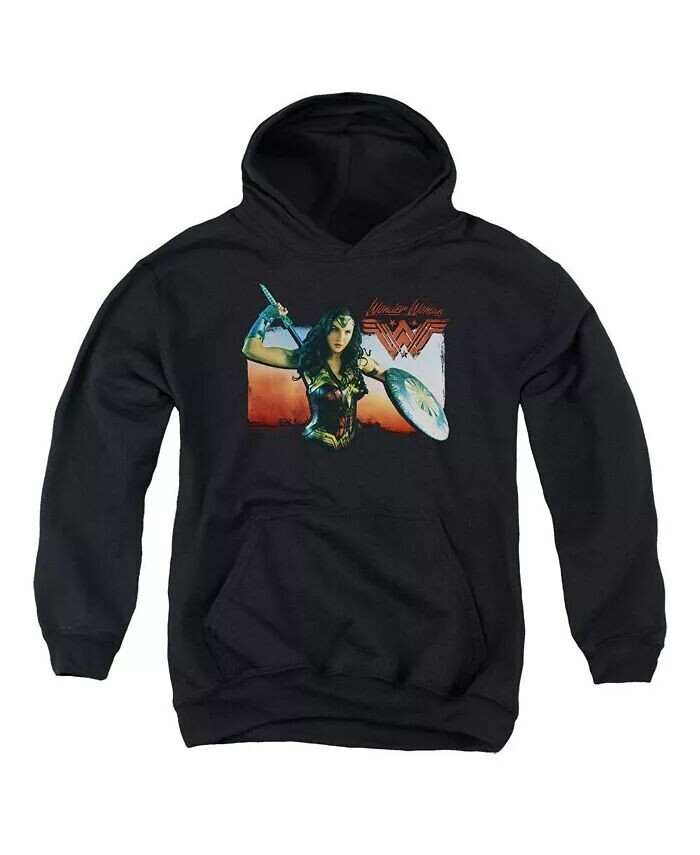 

Мальчики Фильм Молодежь Воин Женщина Pull Over Hoodie / Толстовка с капюшоном Wonder Woman, черный