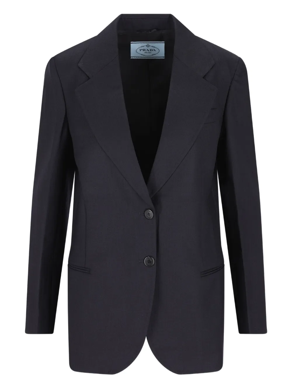 

Однобортный пиджак с узором в елочку Prada, синий