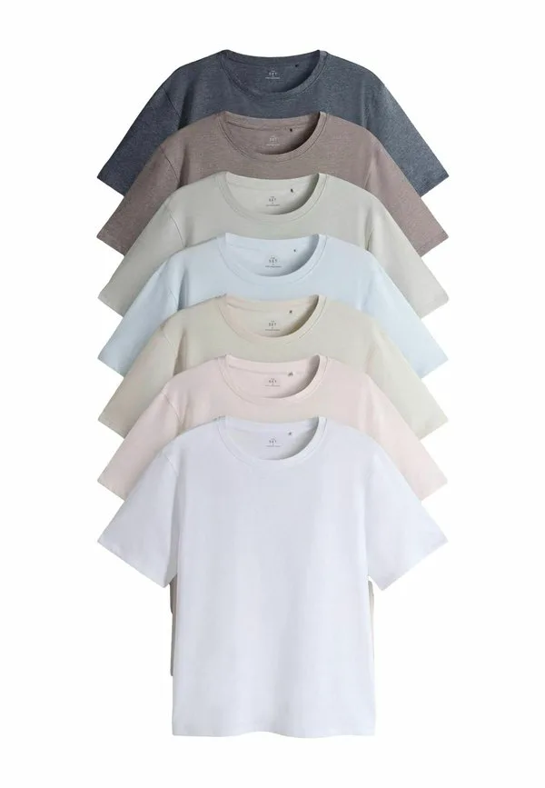 

Базовая футболка из 7 штук, стандартного кроя. The Set, Navy Blue Pink Stone Brown Light Green White, Белый, Базовая футболка из 7 штук, стандартного кроя. The Set, Navy Blue Pink Stone Brown Light Green White