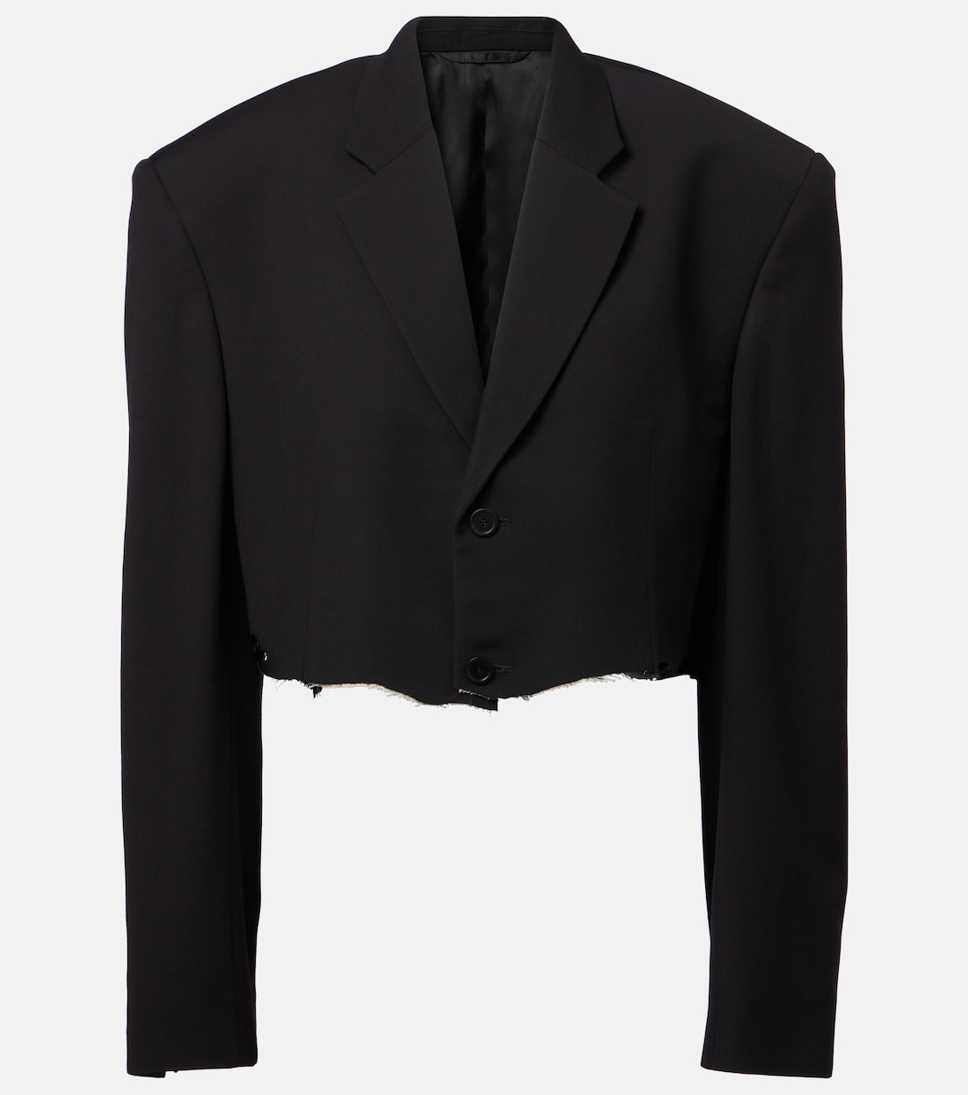 

Укороченный потертый блейзер Balenciaga, черный