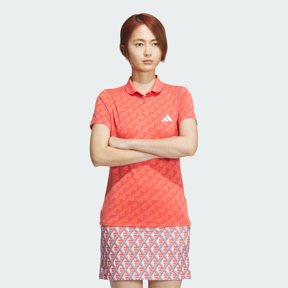 

Поло Adidas HEAT.RDY BOS jacquard polo, цвет Preloved Scarlet