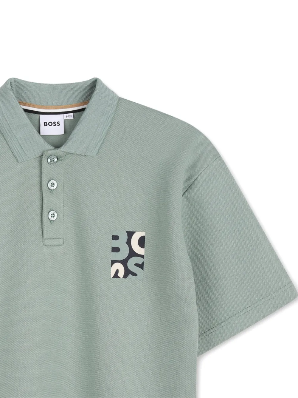 Рубашка поло с короткими рукавами Boss Kidswear, зеленый — фото 3