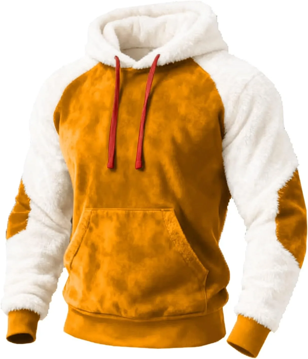 

Мужская зимняя худи с цветными блоками из флиса Sherpa