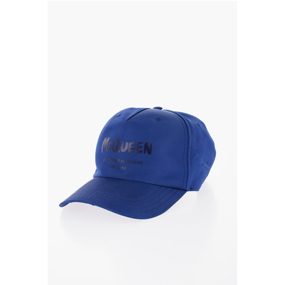

Однотонная кепка с напечатанным логотипом Alexander Mcqueen, Blue