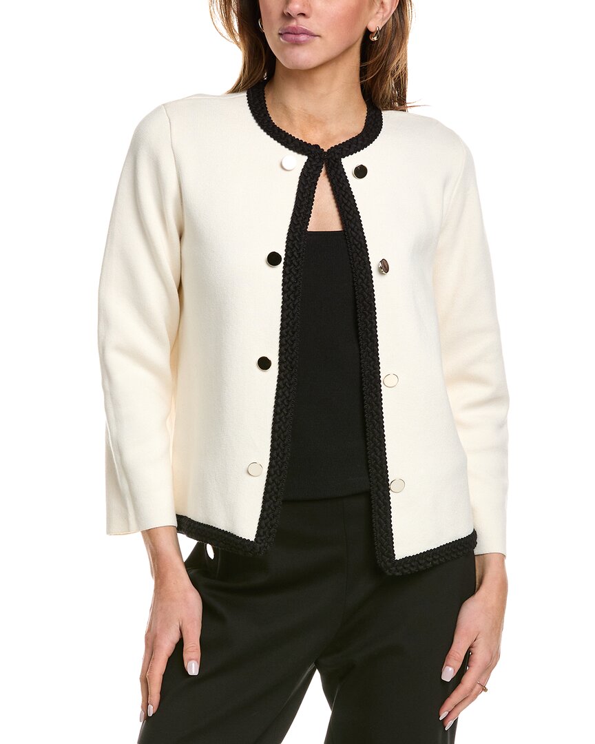 

Кардиган Anne Klein с плетеной отделкой, белый