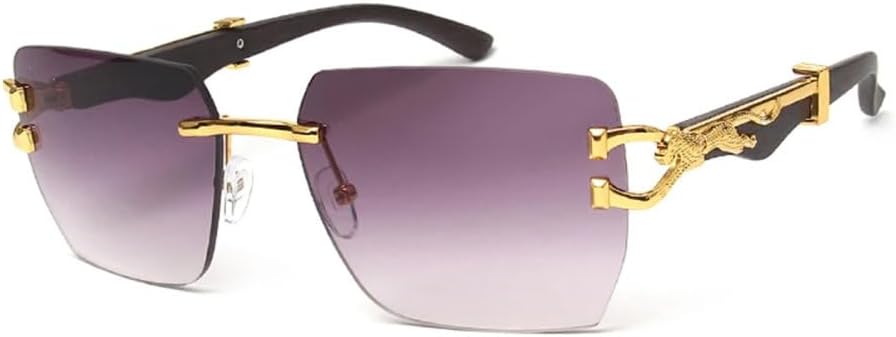 

Мужские солнцезащитные очки без оправы для активного отдыха на открытом воздухе, солнцезащитные очки с градиентным леопардовым принтом для женщин, модные винтажные очки класса люкс TYUVIVO, C1