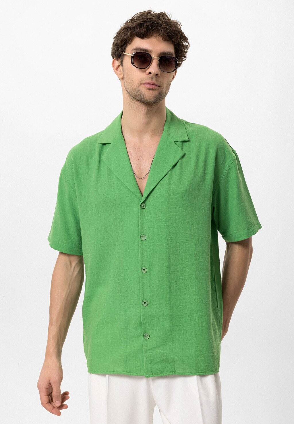 

Рубашка LAPEL COLLAR SHORT SLEEVE Antioch, темно-зеленый
