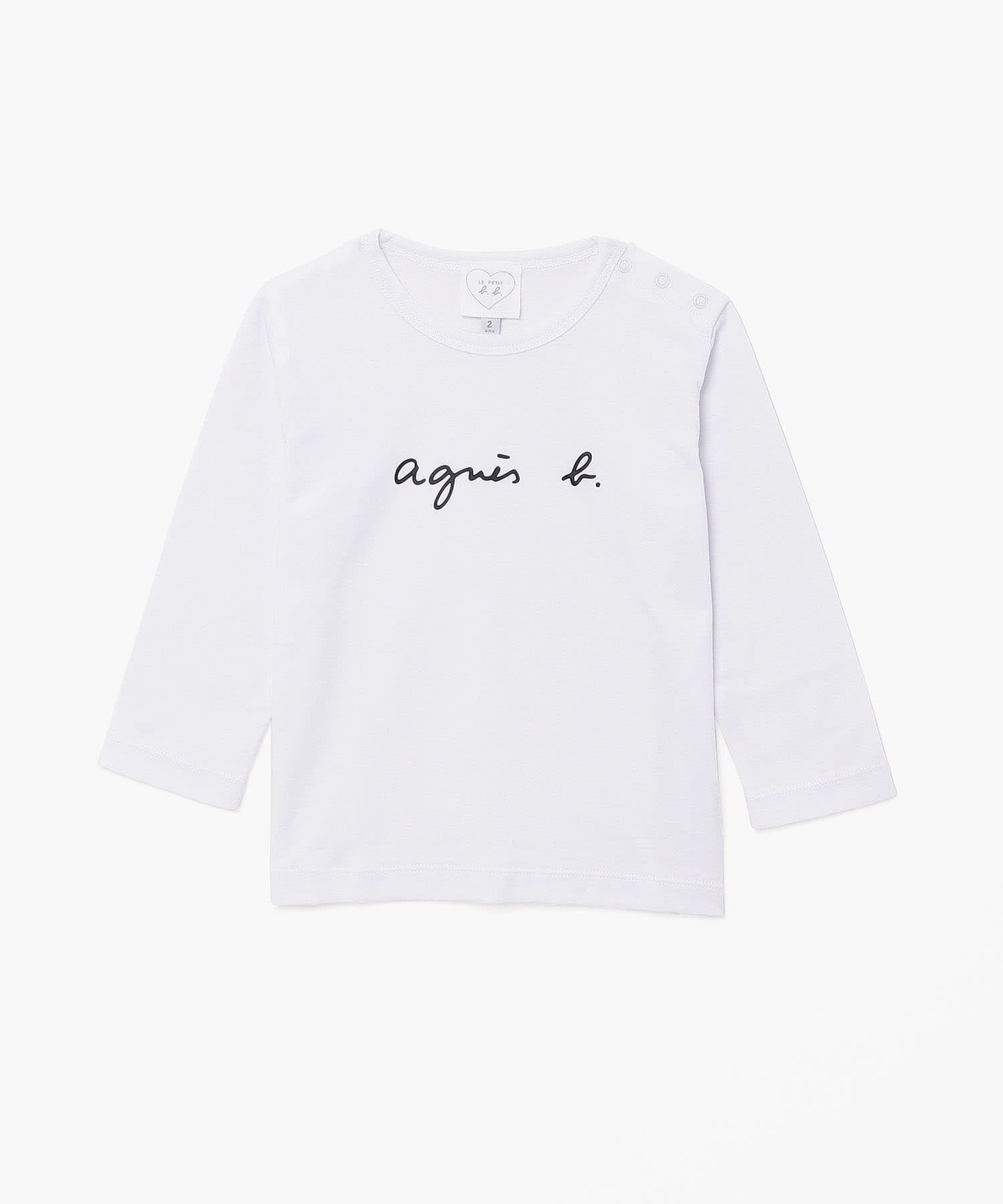 Детская хлопковая футболка с длинными рукавами и логотипом Agnes b. ENFANT, White
