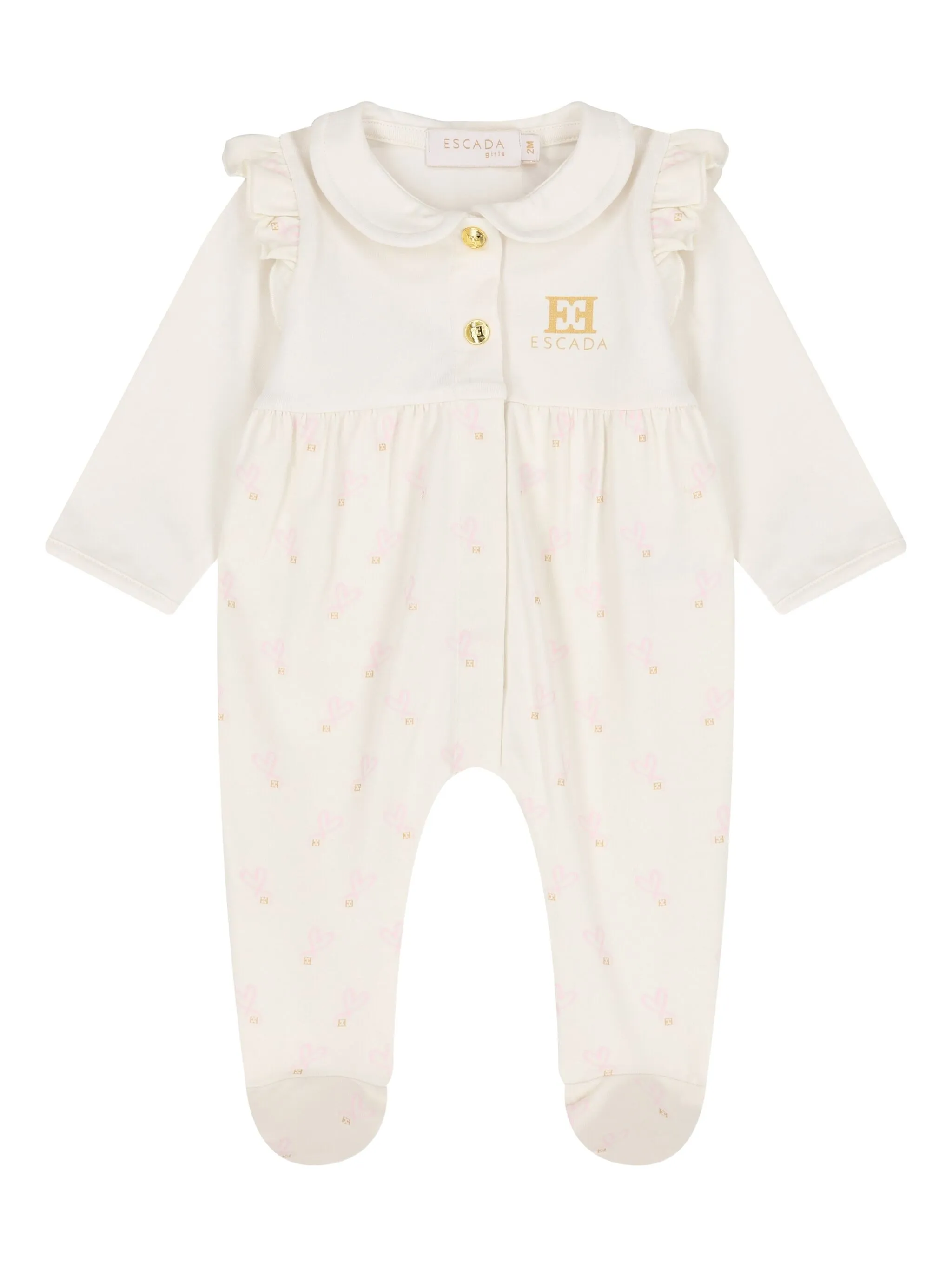 

Пижама с оборками и логотипом Escada Kids, нейтральный