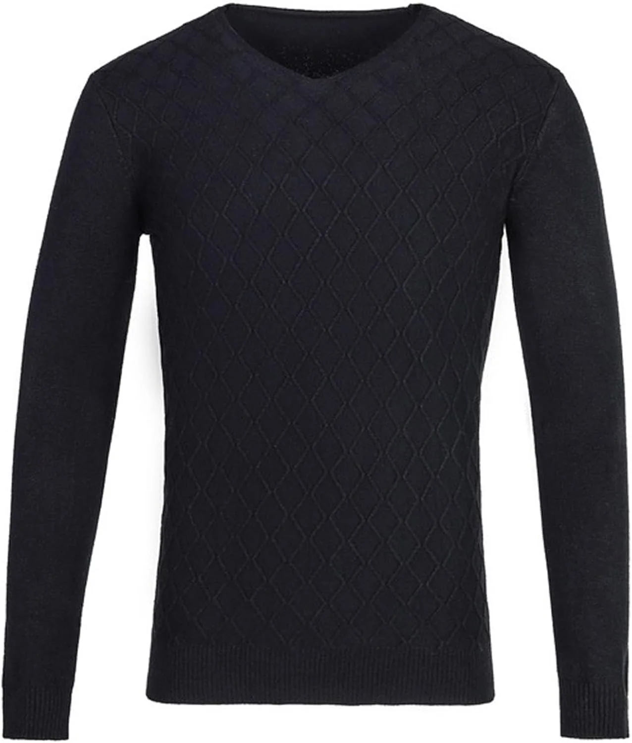 

Мужской свитер с воротником-гольф, Casual, фактурный, с узором Diamond Jacquard, длинный рукав