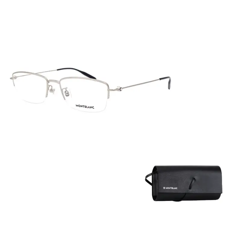

MONTBLANC Металлическая прямоугольная оправа для очков мужская Silver, Silver