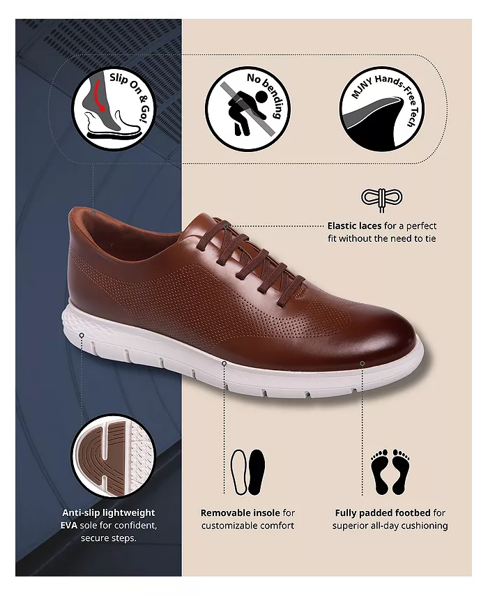 Мужские оксфорды Gold Street Hands-Free Slip On Technology из легкой кожи Marc Joseph New York, коричневый — фото 2