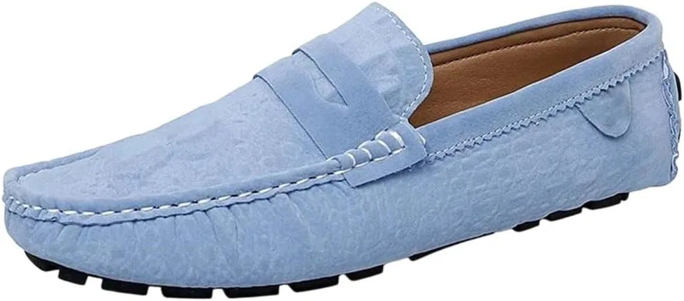 Мокасины мужские замшевые, Sky Blue