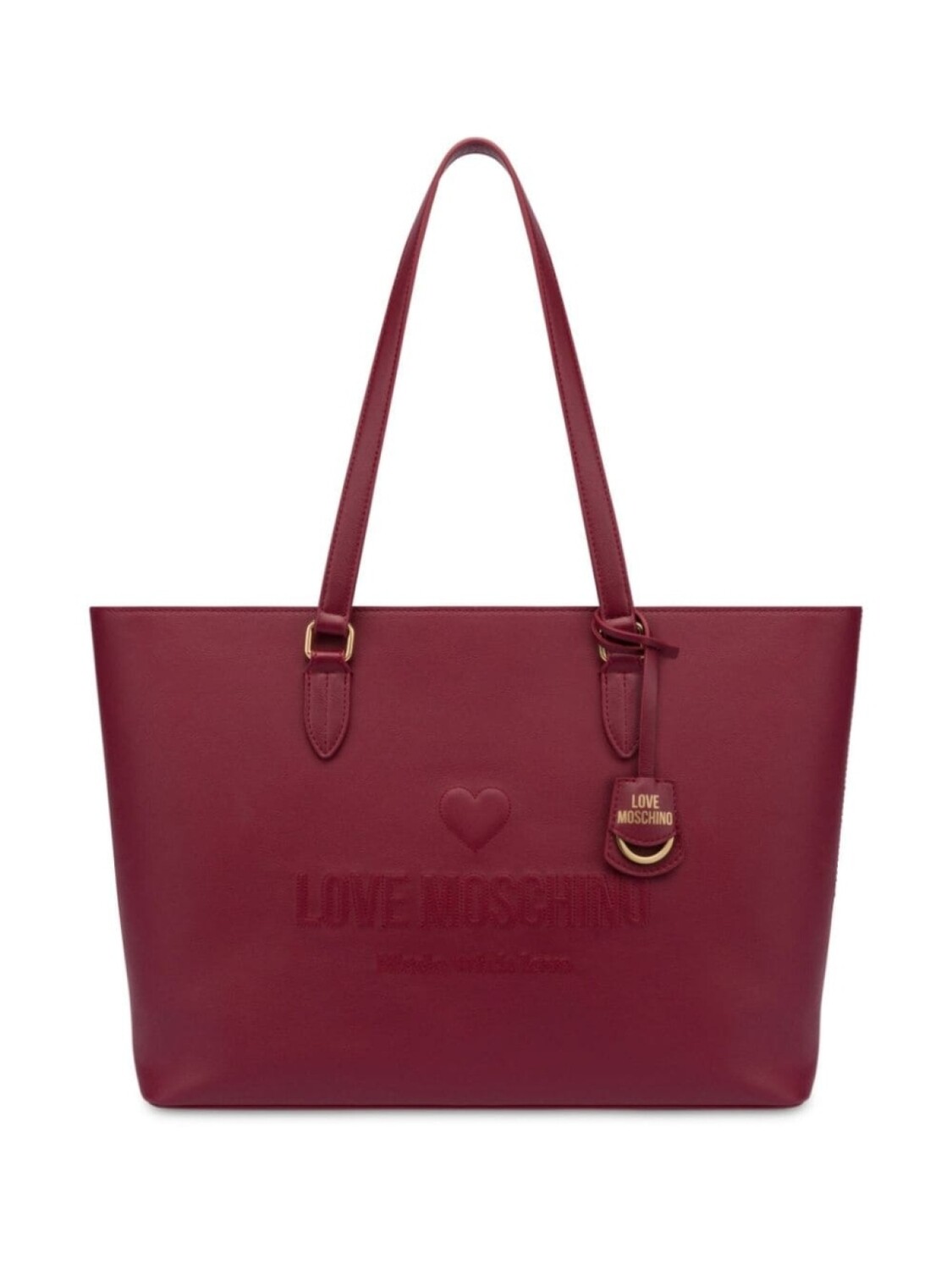 

Love Moschino сумка-тоут с тисненым логотипом, красный