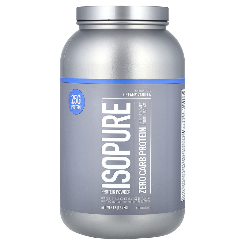 

Isopure, Без углеводов, протеиновый порошок, ванильный крем, 1,36 кг (3 фунта)