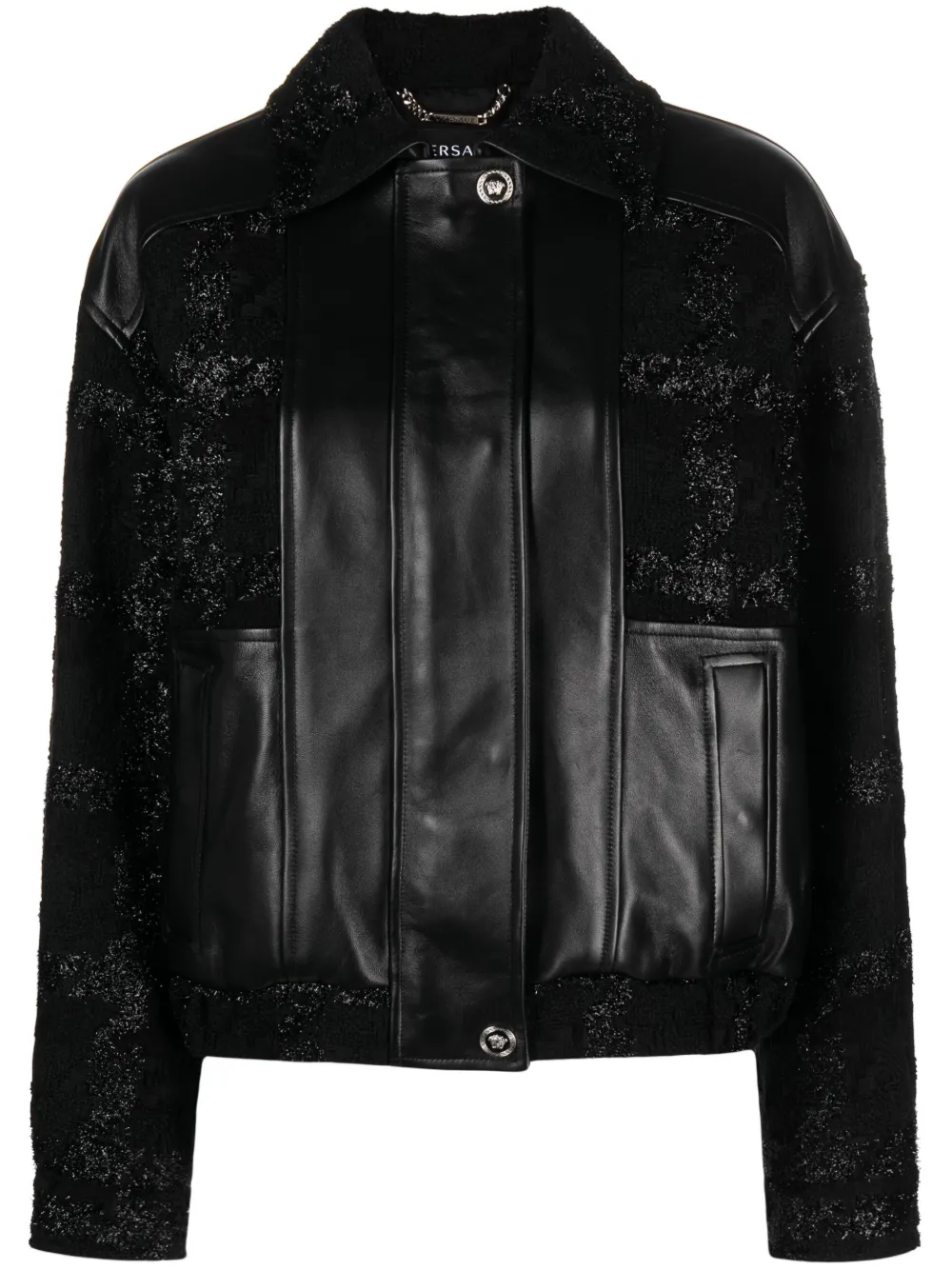 

Бомбер с блестками VERSACE, черный
