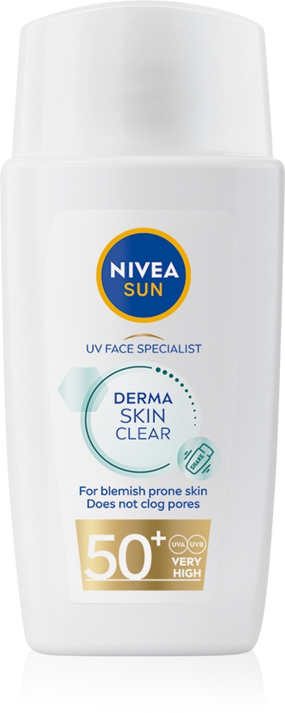 

Солнцезащитный крем для лица Sun derma skin clear для проблемной кожи Nivea, spf 50+ 40 мл